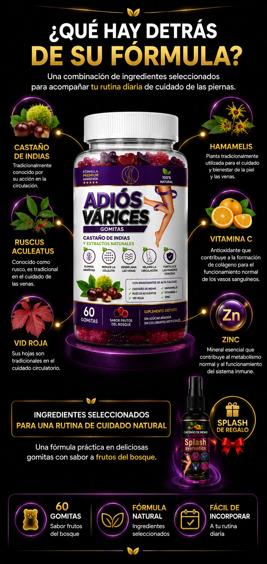 Gomas Adios Varices Splash Obsequio